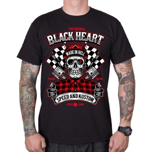 T-krekls BLACK HEART Speed and Kustom - Melna