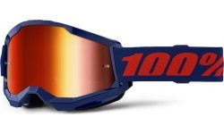 Motokrosa brilles 100% Strata 2 New Mirror - Zila, sarkans pleksistikls