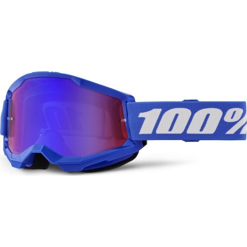 Motocross Goggles 100% Strata 2 New Mirror - Blue, red/blue plexi