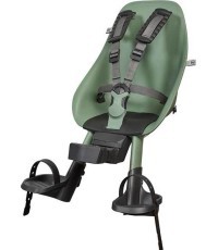 Priekšā stiprināms velosipēda bērnu sēdeklītis ar adapteri Urban Iki - Icho Green/Bincho Black
