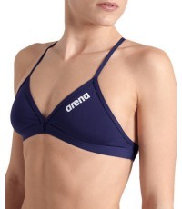 W Team Swim Top Tie Back Solid Navy-Wh 32 - 750