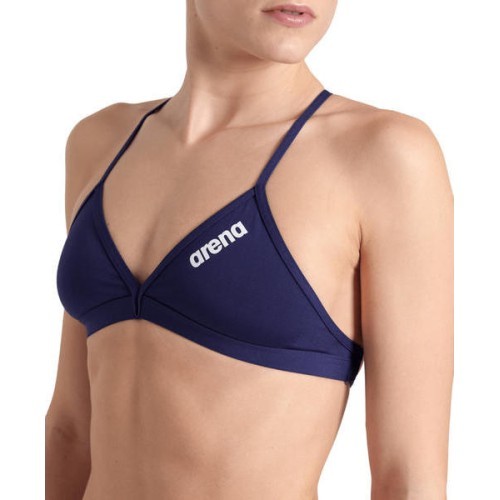 Sieviešu peldēšanas augšdaļa Team Swim Top Tie Back Solid tumši zila-balta 32 - 750