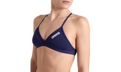 W Team Swim Top Tie Back Solid Navy-Wh 32 - 750