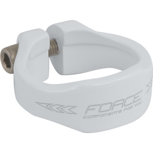 Sēdekļa staba apskava FORCE 34,9mm (alumīnija, balta)