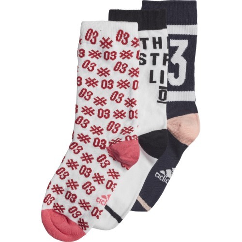 Adidas Kids' Socks YA GR Scks 3PP White Black Red EI6181