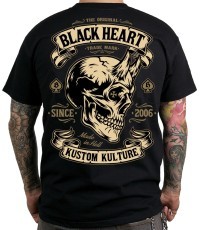 T-krekls BLACK HEART Devil Skull - Melna
