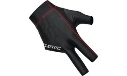 Biljarda cimds Cuetec Axis, 3 pirkstu, melns-sarkans, labajai rokai, L