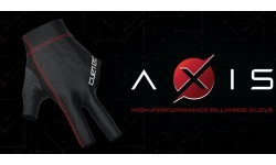 Biljarda cimds Cuetec Axis, 3 pirkstu, melns-sarkans, labajai rokai, L