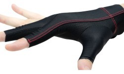 Бильярдная перчатка Cuetec Axis, 3 пальца, черно-красная, на правую руку, XL