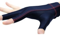 Biljarda cimds Cuetec Axis, 3 pirkstu, tumši zils-sarkans, labajai rokai, L