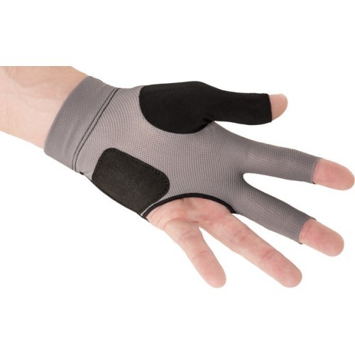 Biljarda cimds Predator Second Skin, 3 pirkstu, melns-pelēks, L&XL