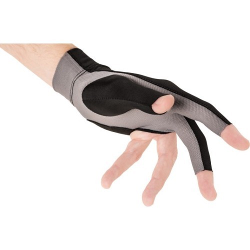 Billiard Glove, Predator Second Skin, 3-Finger, black-grey, L&XL