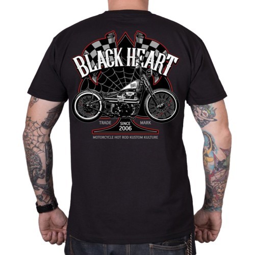 BLACK HEART Chopper Race T-shirt - Black