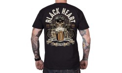 T-krekls BLACK HEART Beer Biker - Melna