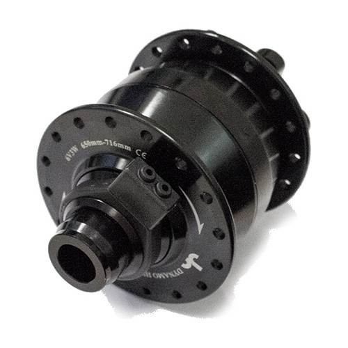 Front dynamo hub 32H, 6-bolt disc brake, 6V 3W (black)