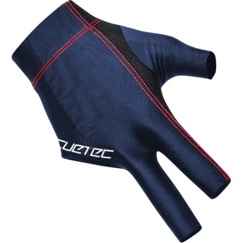 Billiard Glove, Cuetec Axis, 3-Finger, navy-red, to wear on right hand, S