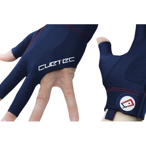 Бильярдная перчатка Cuetec Axis, 3-пальцевая, тёмно-синяя-красная, S