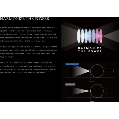 Biljarda kija uzgalis Kamui Control Break SAI, 15 mm, 7 slāņi