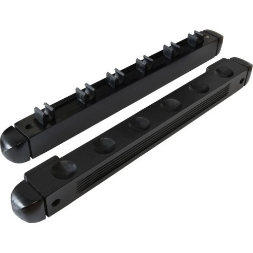 Wall Mounted Cue Rack, Roman, 40 cm, for 6 Billiard Cues, Black