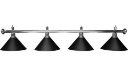 Biljarda galda lampa, melnā gaisma, melna, 4 kupoli, Ø 35 cm, 180 cm