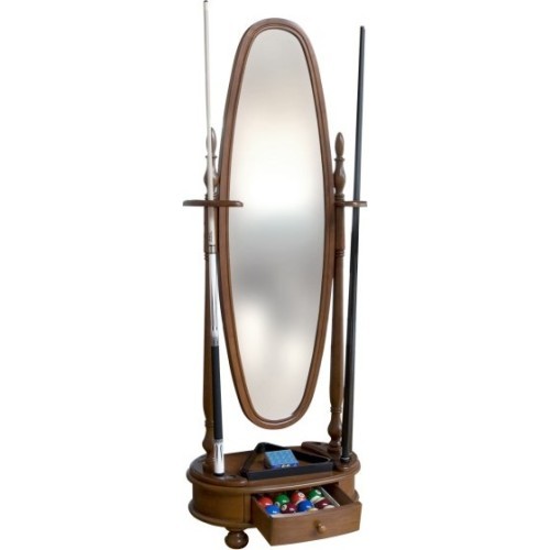 Billiard Cue Stand Dublin, with mirror, brown, Pool & Pyramid