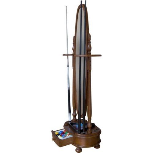 Billiard Cue Stand Dublin, with mirror, brown, Pool & Pyramid