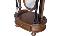 Billiard Cue Stand Dublin, with mirror, brown, Pool & Pyramid