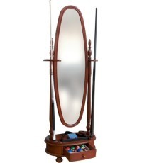 Billiard Cue Stand Dublin, with mirror, mahogany, Pool & Pyramid