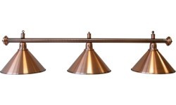 Billiard Lamp Elegance, bronze, 3 Bells, Ø 35 cm, 150 cm