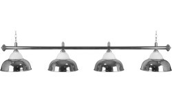 Biljarda lampa Crown, sudraba, 4 kupoli, Ø 38 cm, 181 cm