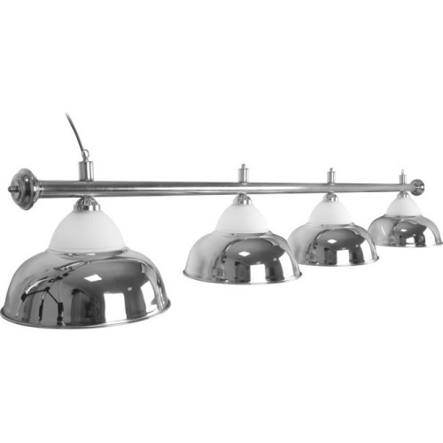 Biljarda lampa Crown, sudraba, 4 kupoli, Ø 38 cm, 181 cm
