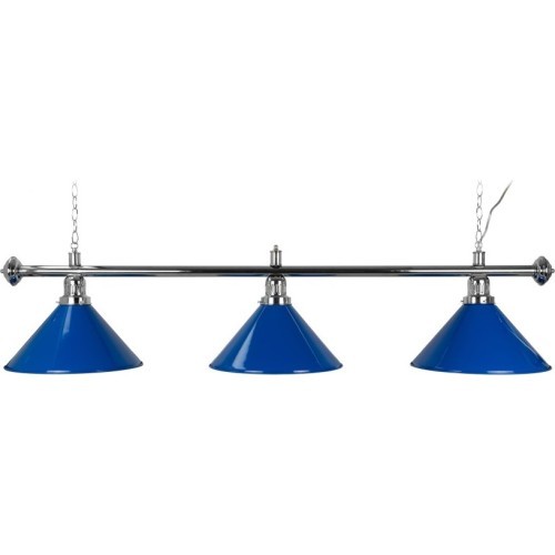 Billiard Lamp Blue Light, 3 Bells, blue, Ø 35 cm, 150 cm