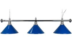 Billiard Lamp Blue Light, 3 Bells, blue, Ø 35 cm, 150 cm