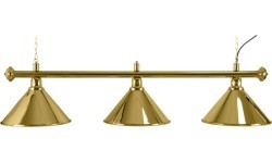 Billiard Lamp Elegance, brass, 3 Bells, Ø 35 cm, 112 cm