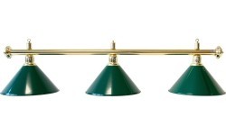Billiard Lamp Evergreen, green, 3 Bells, Ø 35 cm, 112 cm