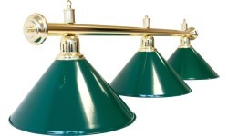 Billiard Lamp Evergreen, green, 3 Bells, Ø 35 cm, 112 cm