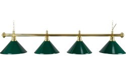 Biljarda lampa Evergreen, zaļa, 4 kupoli, Ø 35 cm, 180 cm