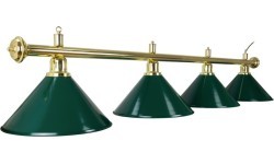 Biljarda lampa Evergreen, zaļa, 4 kupoli, Ø 35 cm, 180 cm