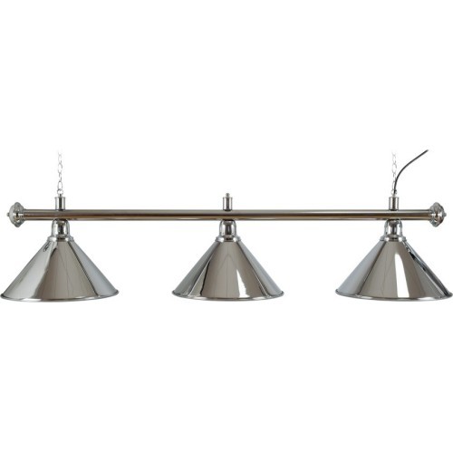 Billiard Lamp Elegance, silver, 3 Bells, Ø 35 cm, 150 cm