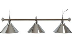 Biljarda lampa Elegance, sudraba, 3 kupoli, Ø 35 cm, 150 cm