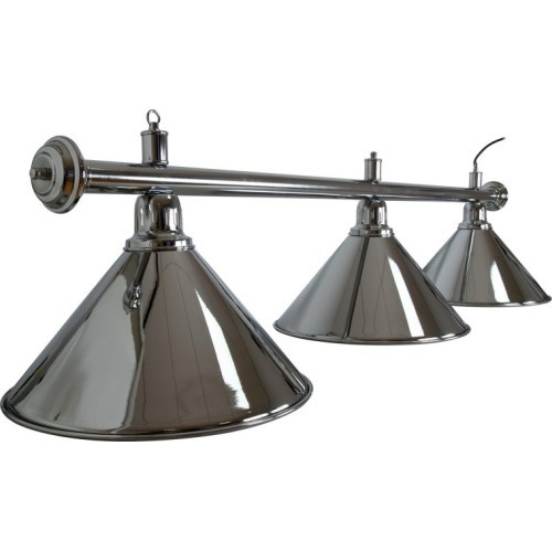 Billiard Lamp Elegance, silver, 3 Bells, Ø 35 cm, 150 cm