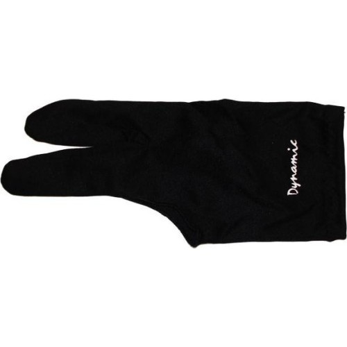 Biljarda cimds Dynamic Deluxe, 3 pirkstu, melns, Lycra