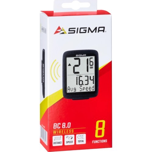 Sigma BC 8.0 wireless bike computer, 8 functions