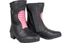 Women's Leather Motorcycle Boots W-Tec Beckie W-5036 - Pink-Black