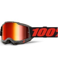 Motokrosa brilles 100% Accuri 2 Mirror - Huaraki černá, zrcadlové plexi