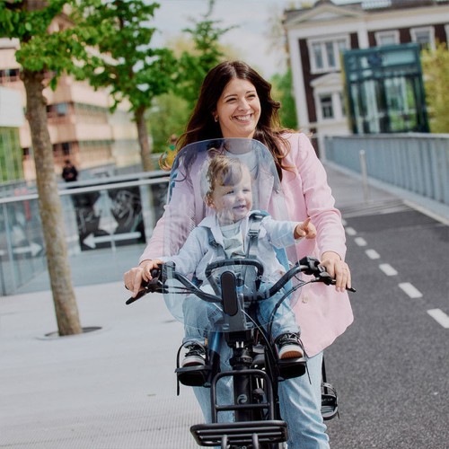 Priekšā stiprināms velosipēda bērnu sēdeklītis ar adapteri Urban Iki - Inaho Beige/Bincho Black