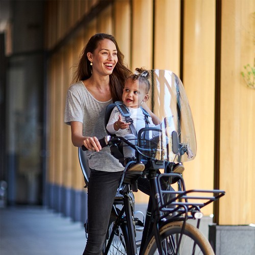 Priekšā stiprināms velosipēda bērnu sēdeklītis ar adapteri Urban Iki - Inaho Beige/Bincho Black