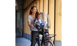 Priekšā stiprināms velosipēda bērnu sēdeklītis ar adapteri Urban Iki - Inaho Beige/Bincho Black