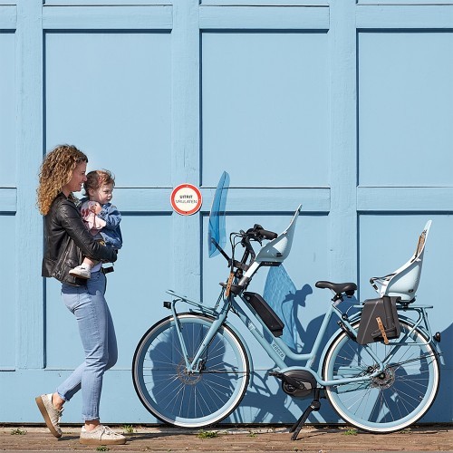 Priekšā stiprināms velosipēda bērnu sēdeklītis ar adapteri Urban Iki - Inaho Beige/Bincho Black