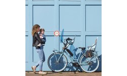 Priekšā stiprināms velosipēda bērnu sēdeklītis ar adapteri Urban Iki - Inaho Beige/Bincho Black